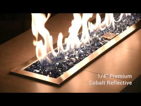 American Fire Glass 1/4-Inch Premium Fire Glass, 10-Pounds, Cobalt Blue Reflective