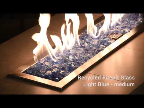 American Fire Glass 3/4-Inch Recycled Fire Glass, 10-Pounds, Light Blue