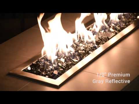 American Fire Glass 1/2-Inch Premium Fire Glass, 10 lbs, Grey Reflective