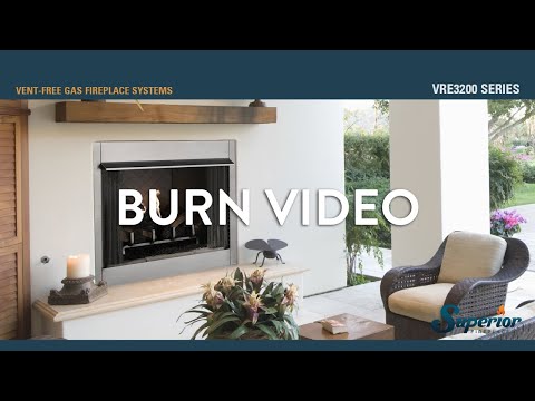 Superior 36-Inch Electronic Ignition Vent-Free Outdoor Gas Fireplace with Remote (VRE3236)