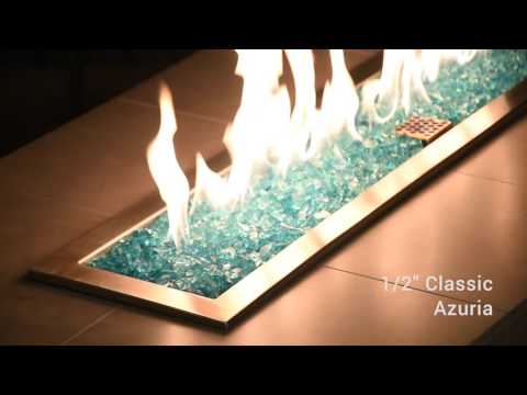 American Fire Glass 1/2-Inch Classic Fire Glass, 10 lbs, Azuria