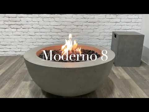 Prism Hardscapes Moderno 8 Concrete Gas Fire Pit, 39-Inch