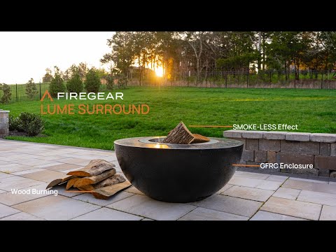 Firegear Surround Series GFRC Wood Fire Bowl w/ Smokeless SS