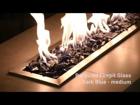 American Fire Glass 3/4-Inch Recycled Fire Glass, 10 lbs, Dark Blue