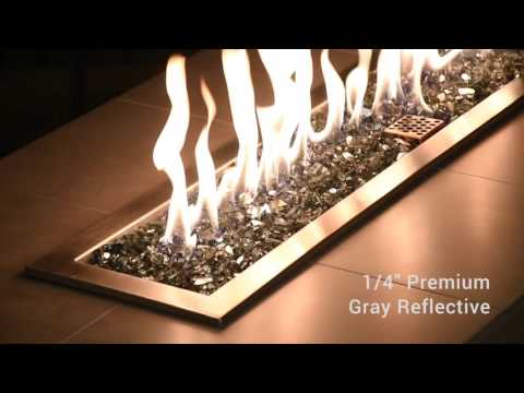 American Fire Glass 1/4-Inch Premium Fire Glass, 10-Pounds, Grey Reflective