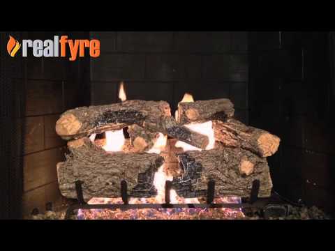 Real Fyre HCHR Burnt Rustic Oak Vented Gas Log Set, Stainless Steel, ANSI Certified