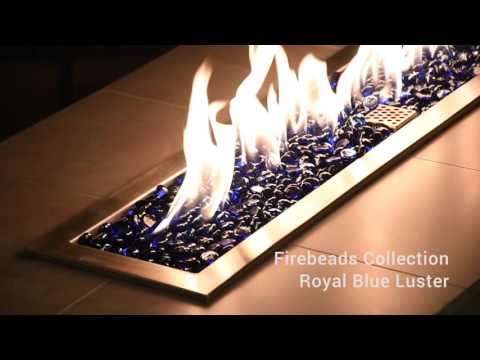 American Fire Glass 1/2-Inch Fire Glass Beads, 10 lbs, Royal Blue Luster