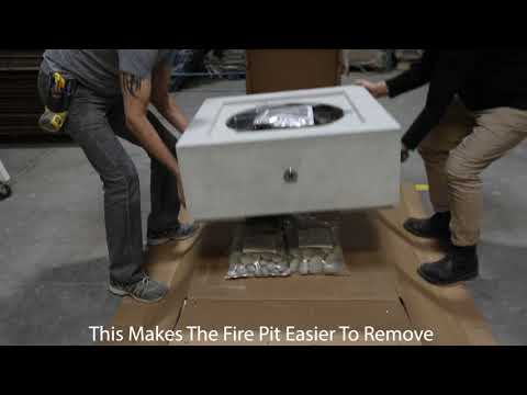 HPC Fire Bravo Square Lightweight Concrete Gas Fire Pit