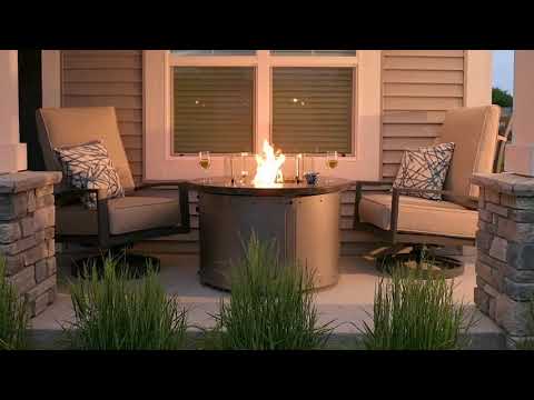 The Outdoor GreatRoom Company ED-20 Edison Round Gas Fire Pit Table, 39.5-Inches