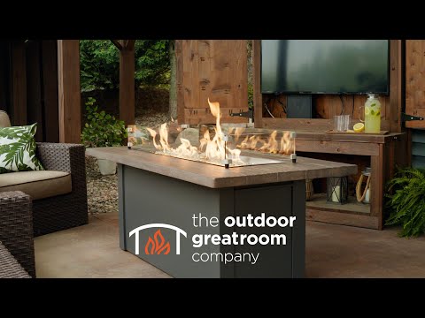 The Outdoor GreatRoom Company Havenwood Linear Gas Fire Table, 44-Inches