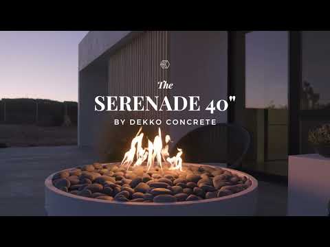 HPC Fire Serenade Lightweight Concrete Gas Fire Bowl, 40-Inch