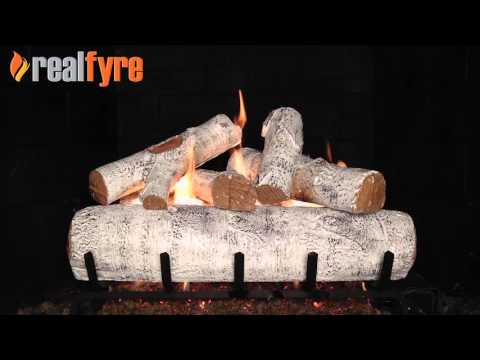 Real Fyre W White Birch Vented Gas Log Set, Stainless Steel, ANSI Certified