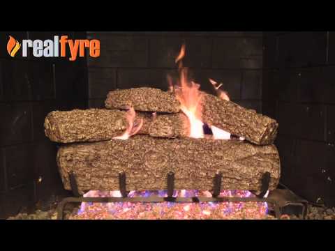 Real Fyre PO Post Oak Vented Gas Log Set, Stainless Steel, ANSI Certified