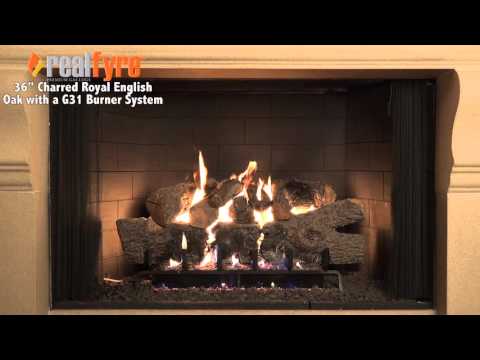 Real Fyre CHB Charred Royal English Oak Vented Gas Log Set, Stainless Steel