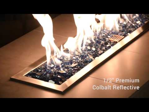 American Fire Glass 1/2-Inch Premium Fire Glass, 10-Pounds, Cobalt Blue Reflective