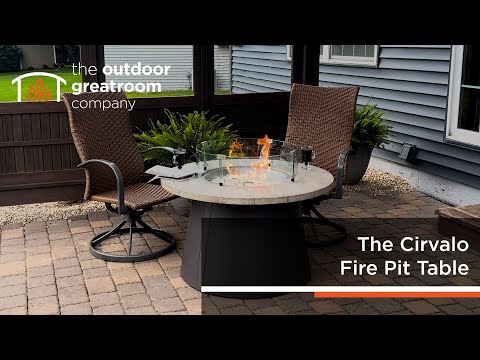 The Outdoor GreatRoom Company Cirvalo Round Gas Fire Pit Table, 42-Inches