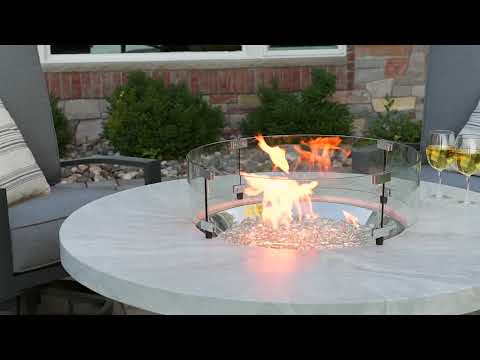 The Outdoor GreatRoom Company BC-20 Beacon Chat Height Fire Pit Table, 48x48-Inches