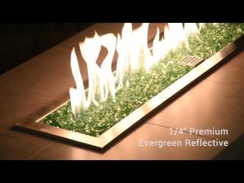 American Fire Glass 1/4-Inch Premium Fire Glass, 10 lbs, Evergreen Reflective