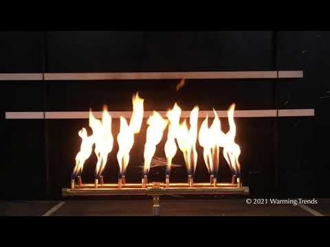 Warming Trends Crossfire H-Style Brass Fire Pit Burner, 35.62 x 9.25-Inch, Match Light