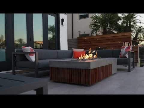 Prism Hardscapes Fairmont Concrete Gas Fire Pit, 72.75x35.75-Inch
