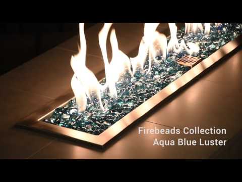 American Fire Glass 1/2-Inch Fire Glass Beads, 10-Pounds, Aqua Blue Luster