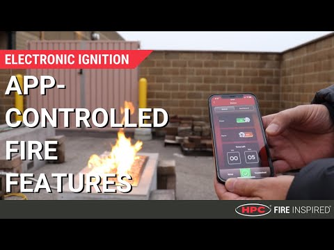 HPC Fire Penta Electronic Ignition Gas Fire Pit Kit with Square Flat Pan
