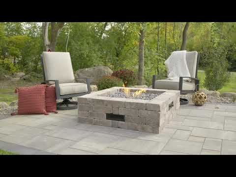 The Outdoor GreatRoom Company BRON5151-K Do-It-Yourself Bronson Square Gas Fire Pit Kit, 51.25x51.25-Inch
