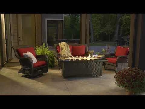 The Outdoor GreatRoom Company MG-1242-BLSM-K Montego Gas Fire Table, Balsam, 30x59.25-Inches