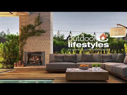 Outdoor Lifestyles Cottagewood 42-Inch Outdoor Firebox with Gas Log Set