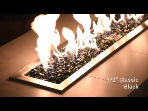 American Fire Glass 1/2-Inch Classic Fire Glass, 10-Pounds, Black