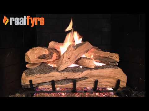 Real Fyre SDP Split Oak Designer Plus Vented Gas Log Set, Double Sided, Stainless Steel, ANSI Certified
