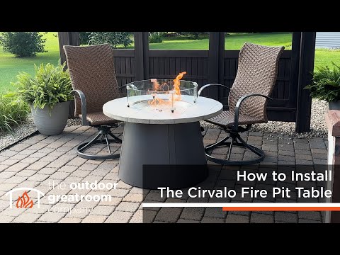 The Outdoor GreatRoom Company Cirvalo Round Gas Fire Pit Table, 48-Inches