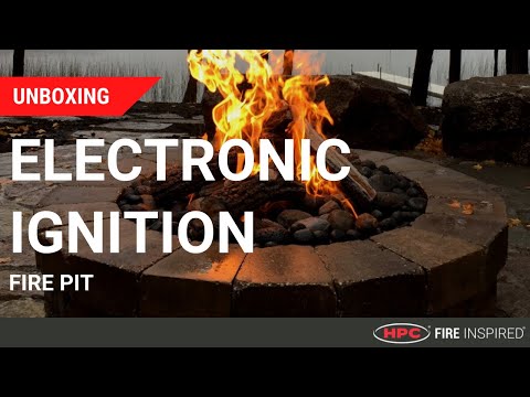 HPC Fire Penta Electronic Ignition Gas Fire Pit Kit with Square Bowl Pan and Torpedo Burner