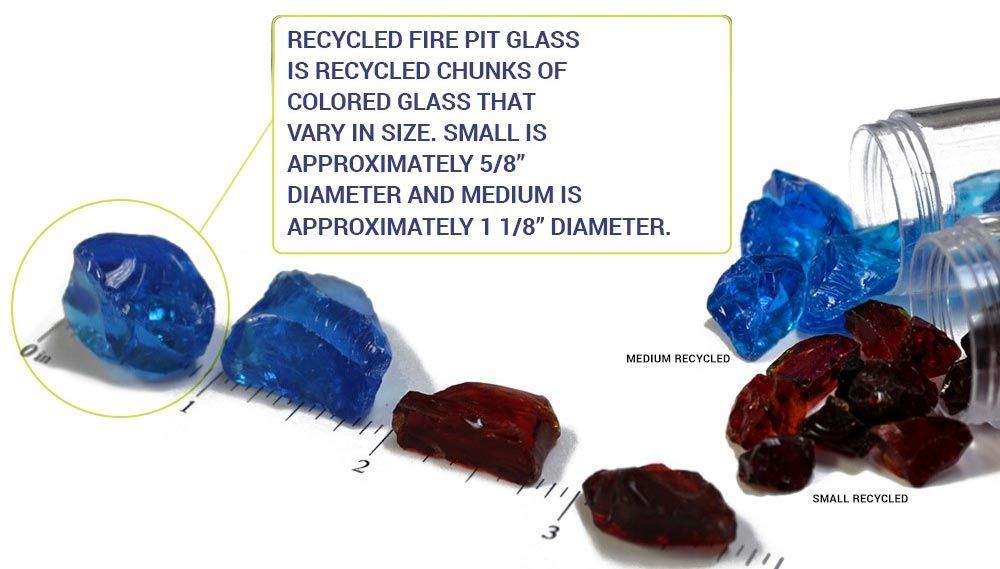 American Fire Glass 3/4-Inch Recycled Fire Glass, 10-Pounds, Light Blue