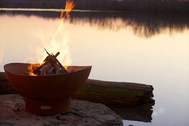 Fire Pit Art Scallops Wood Fire Pit