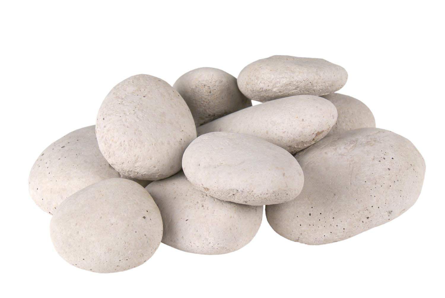 Real Fyre River Rock Fyre Stones, Ivory