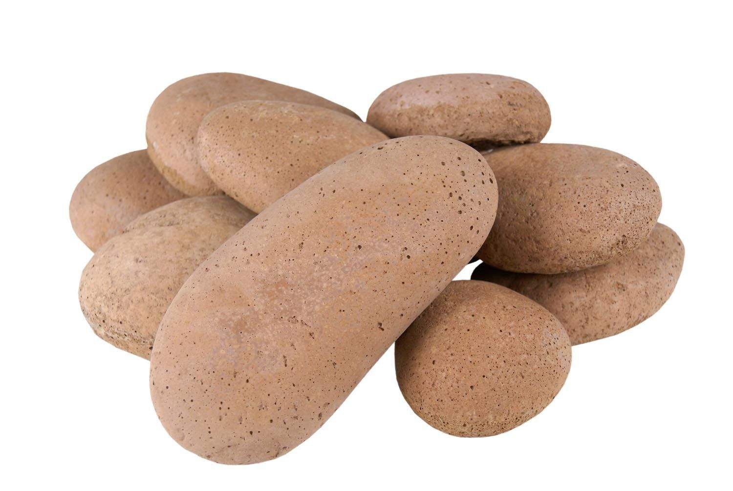 Real Fyre River Rock Fyre Stones, Terracotta