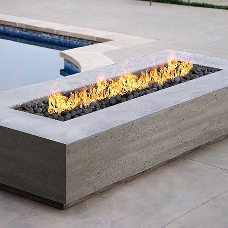 Prism Hardscapes Tavola 6 Concrete Gas Fire Pit, 90x38-Inch