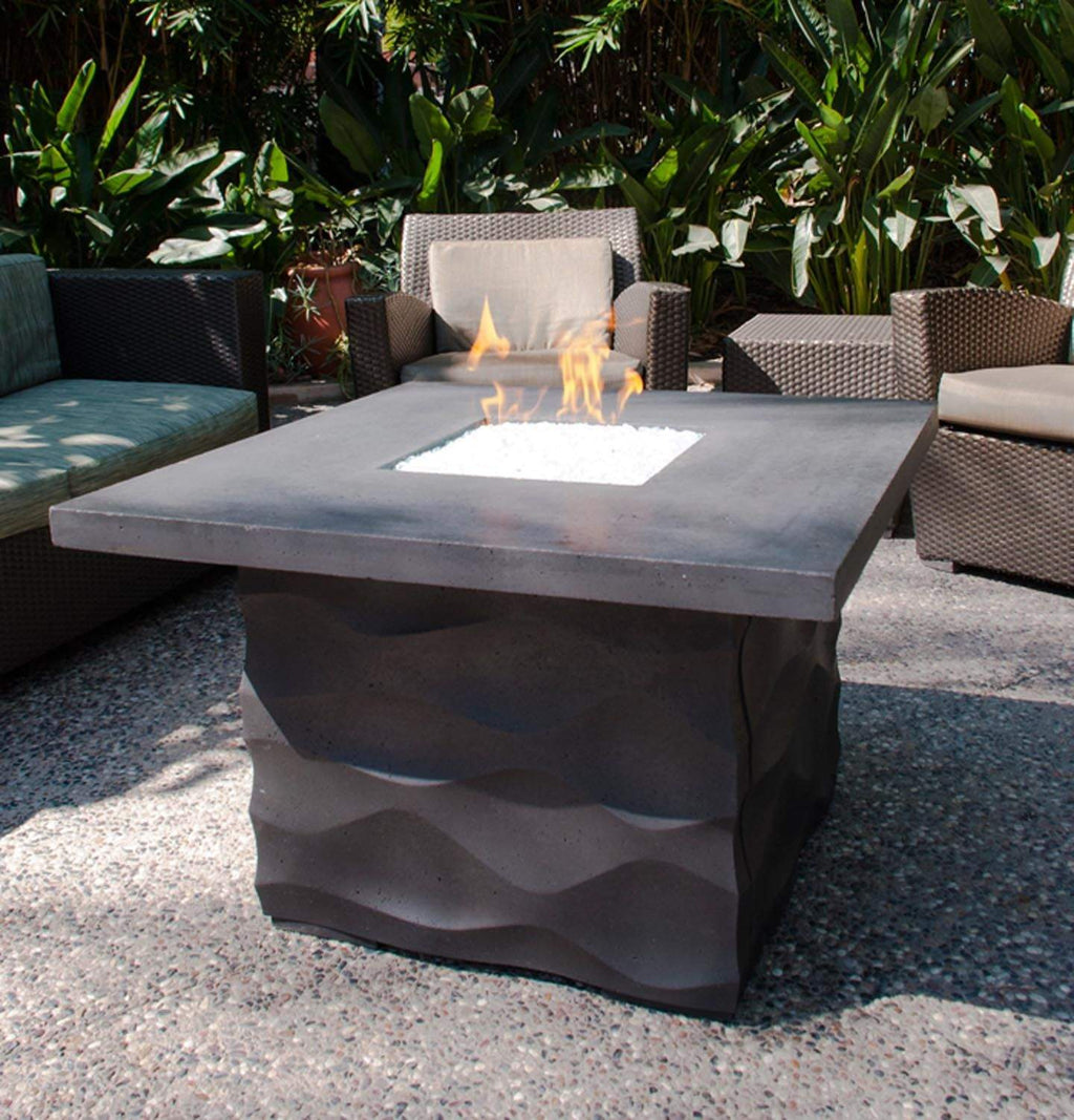 American Fyre Designs Voro 36-Inch Square GFRC Chat Height Fire Table