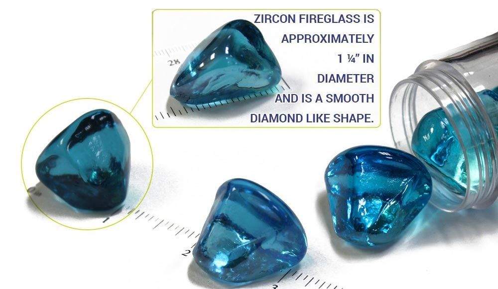 American Fire Glass 1-Inch Zircon Fire Glass, 10-Pounds, Rain Drop Luster